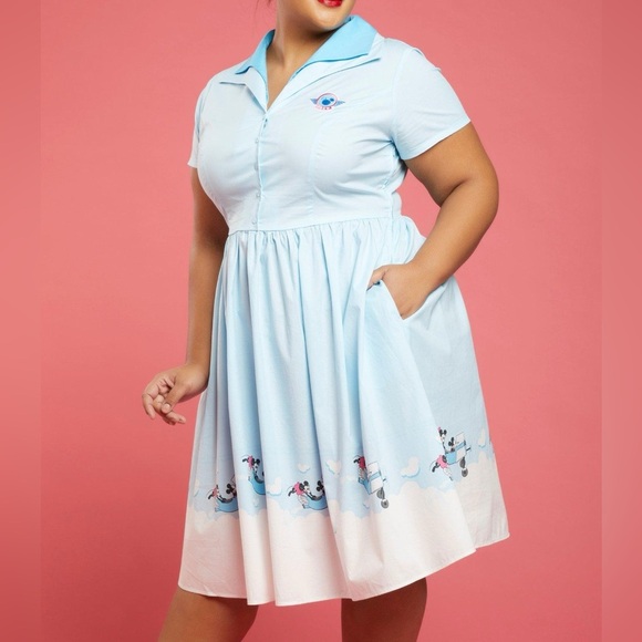 Disney Dresses & Skirts - Her Universe Disney Mickey Mouse Minnie Mouse Airplane Retro Dress